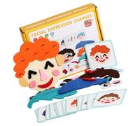 CAZSTYK Toddler Emotion Recognition Activity Set Washable Felt Face Stickers for Cognitive Skills and Family Play Face Parts Matching Game