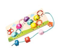 CAZSTYK Travel-Friendly Educational Toy with Wooden Beads for Toddler Cognitive & Motor Development Pattern Creation Logical Puzzle Toy