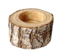 CAZSTYK Tree Stump Food Tray for with Bottom and Easy Observation Wooden Stumps Coleoptera Bowl