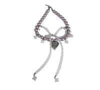 CAZSTYK Trendy Two Tone Purpled Pearls Necklace Lightweight Design Clavicle Chain for Everyday Stackable Accessories Dainty Pearl Necklace