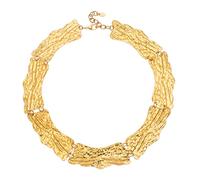 CAZSTYK Unique Asymmetrical Chokers Necklace in Steel Composite Materials with Baroques Pearls for Daily Wear and Social Event High End Geometric Collar