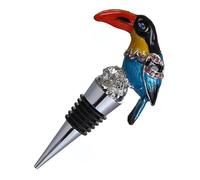 CAZSTYK Unique Colored Bird Design Wine Bottle Stopper Metal Glass Bottle Toppers Leakproof Seal Plug for Parties Decors Colorful Bird Wine Seal