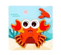 CAZSTYK Wood Animal Food Matching Puzzle Toy for Kids Early Learning Educational Cognitive Development Game Grasps on Coordination Development