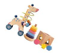 CAZSTYK Wooden Bead Maze Stacking Game Improve Hand Eye Coordination and Fine Motor Ability Sensory Dolls for Infants