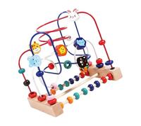 CAZSTYK Wooden Bead Threading Toy Color Sorting Fine Motor Skills & Hand-Eye Coordination Practice Safe Wooden Educational Toy for Kids