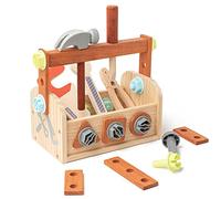 CAZSTYK Wooden Screwdriver Hammer Builder for Kids Approved Educational Learning Toy Practical Life and Fine Motor Skills Building Toy Tools