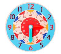 CAZSTYK Wooden Teaching Clock Learning Toy for Time Hour Minute Cognition Toy for Preschool Junior Grad Clocks for Teachers Telling Time Clock Silent Movement for Kids Interactive for Classroom