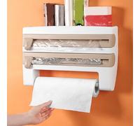 CAZSTYK Wrap and Aluminum Foil Holder with Built in Cutter Household Foil Dispenser for Kitchen Storage and Organization Kitchen Storage Rack for Cling Film