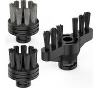 CB-08C Replacement 1 Pack Nylon Brush, 1 Pack Brass Brush & 1 Pack Grout Brush for Steam Cleaner, Replacement Steam Cleaner Accessories for Cleaning Tile, Grout, Grill, Floor, Car, Window Track