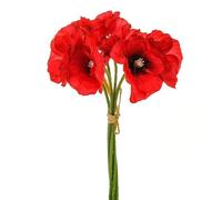 CB Artificial Silk Poppy Bundle Posy Red x6 Flower Heads - Decorative Poppy Posy