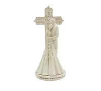 CB Avalon Gallery 6.9-inch Couple with Cross and Wedding Rings 2-Piece Wedding Cake Topper Set
