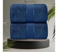 CB CASABELLA 2 Piece Jumbo Bath sheet 100% Combed Cotton Extra Large Bath Towel bale set super Absorbent Soft Royal 2 Pack 90X180 CM Bath-sheets for bathroom