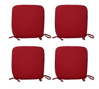 CB CASABELLA 4 Removable Elegant Chair Pads Seat Pads for Home Dining Room Kitchen Office Garden Patio 38X38Cm Red Chairpads Seatpads With ties