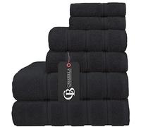 CB CASABELLA THE ULITMATE LINEN Luxury 6 pcs Towels Bale Set 600 gsm Towel Set BathSheet,hand and Face Towel (6 piece set, Black)