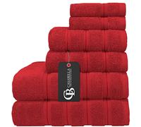 CB CASABELLA THE ULITMATE LINEN Luxury 6 pcs Towels Bale Set 600 gsm Towel Set BathSheet,hand and Face Towel (6 piece set, Red)