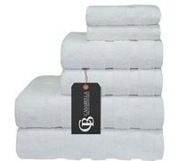 CB CASABELLA THE ULITMATE LINEN Luxury 6 pcs Towels Bale Set 600 gsm Towel Set BathSheet,hand and Face Towel_White