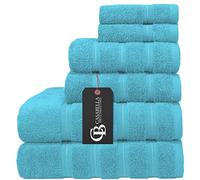 CB CASABELLA THE ULITMATE LINEN Luxury 6 pcs Towels Bale Set 600 gsm Towel Set BathSheet,hand and Face Towel (6 piece set, Teal)