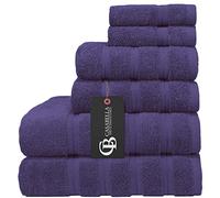 CB CASABELLA THE ULITMATE LINEN Luxury 6 pcs Towels Bale Set 600 gsm Towel Set BathSheet,hand and Face Towel (6 piece set, Purple)