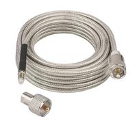CB Coax Cable 20FT, RG8X FME Female to UHF PL-259 Male with FME Male to PL-259 Adapter, Low Loss RF Coaxial Cable for Antenna, CB Radio, Ham Radio, Marine, Mobile, and GPS Systems
