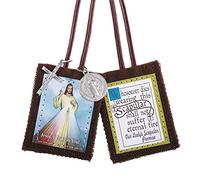 CB Divine Mercy Jesus Christ Scapular with Medals, Catholic Necklace