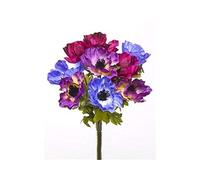 CB Imports Artificial Anemone Bunch 9-Stems 23cm, Red Pink and Purple (Pack of 1)