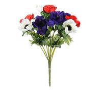 CB Imports Artificial Anemone Bush 27 cm Purple, White and Red