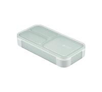 CB JAPAN Foodman DSK Bento Box, Standing and Transporting, Thin Lunch Box, 13.5 fl oz (400 ml), Antibacterial, Light Gray, Juice Resistant, W Sealing, 4-Point Lock for Secure, Secure