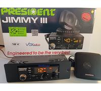 CB Radio President Jimmy III with DIN Bracket Facing Plate & Small CB Speaker
