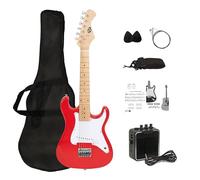 CB SKY 32 Inch Kids Electric Guitar Beginner Kit, Junior 1/4 Size Mini Electric Guitar for Children with 5W Amplifier, Beautiful Chritsmas Guitar Gifts (Red-bag)