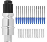 CB09 Holder with 15Pcs Cemented Carbide 60° Blade, Cutter Plotter Blade Cutting Tool, Sharpened Edges for Stickers PVC Reflective Film, Ultra Fine Polished for Smooth Lovely and Attractive