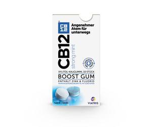 CB12 Boost Chewing Gum - Instant Freshness On The Go Prevents Bad Breath Sugar Free Fresh Mint Flavour - Pack of 10