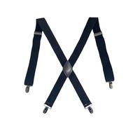 CB4 Accessories Heavy Duty X-Back Suspenders, Adjustable Elastic Braces with Metal Clips, (Brown)