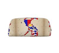 Cbaaghh Abstract Philippine Flag Map02 Print Pencil Bag, Pencil Pouch, Portable Pencil Case Multipurpose for Study & Office