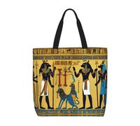 Cbaaghh Ancient Egypt Tribe Series Print Tote Bags, Reusable Grocery Shopping Cloth Bags, Suitable For Promotion, Gift, Activity