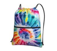 Cbaaghh Beautiful World Rainbow Tribeprint Drawstring Zipper Backpack, String Bag With Zipper Pockets Cinch Bag Sport Gym Sackpack