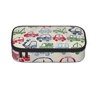 Cbaaghh Car. Print Pencil Case,Large Capacity Pencil Case,Multi-Purpose Makeup Pouch with Zipper