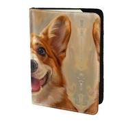 Cbaaghh Cute Corgi Print Passport Holder 5.5in,Leather Passport Book Cover -Travel Passport Holder