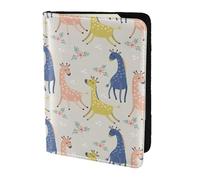 Cbaaghh Cute Giraffe Print Passport Holder 5.5in,Leather Passport Book Cover -Travel Passport Holder