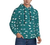 Cbaaghh Cute Swans Print Men'S Hoodie,Comfortable Pullover Sweatshirt For Men,Drawstring Casual Hooded Sweatshirts Black