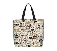 Cbaaghh Dog Bones Paw Print Tote Bags, Reusable Grocery Shopping Cloth Bags, Suitable For Promotion, Gift, Activity