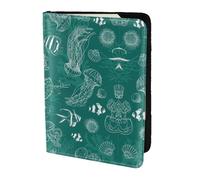 Cbaaghh Dolphins Flowers Sea Starfish Coral Seashell Print Passport Holder 5.5in,Leather Passport Book Cover -Travel Passport Holder