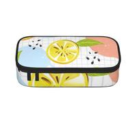 Cbaaghh Fruits Lemon Print Pencil Case,Large Capacity Pencil Case,Multi-Purpose Makeup Pouch with Zipper