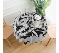 Cbaaghh Graffiti Drawingprint Tablecloth,Round Table Cloth,Suitable For Party,Picnic,Weddings,Cafe Restaurant