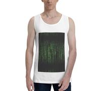 Cbaaghh Green Number Binary Print Tank Tops Summer Beach Vacation Sleeveless Shirts Casual Muscle Gym Workout Tank Top