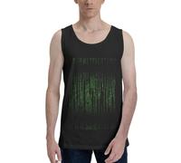 Cbaaghh Green Number Binary Print Tank Tops Summer Beach Vacation Sleeveless Shirts Casual Muscle Gym Workout Tank Top