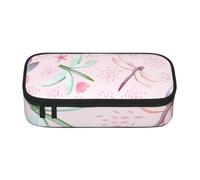 Cbaaghh Hand Painted Dragonfly Print Pencil Case,Large Capacity Pencil Case,Multi-Purpose Makeup Pouch with Zipper