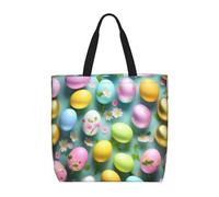 Cbaaghh Happy Easter Holiday Print Tote Bags, Reusable Grocery Shopping Cloth Bags, Suitable For Promotion, Gift, Activity