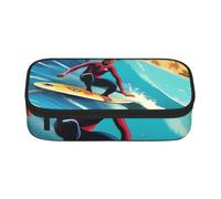Cbaaghh Hawaiian Surfer On Wavy Print Print Pencil Case,Large Capacity Pencil Case,Multi-Purpose Makeup Pouch with Zipper