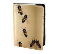 Cbaaghh Honey Bee Print Passport Holder 5.5in,Leather Passport Book Cover -Travel Passport Holder