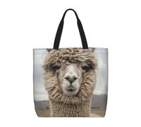 Cbaaghh I Love Alpacas Print Tote Bags, Reusable Grocery Shopping Cloth Bags, Suitable For Promotion, Gift, Activity